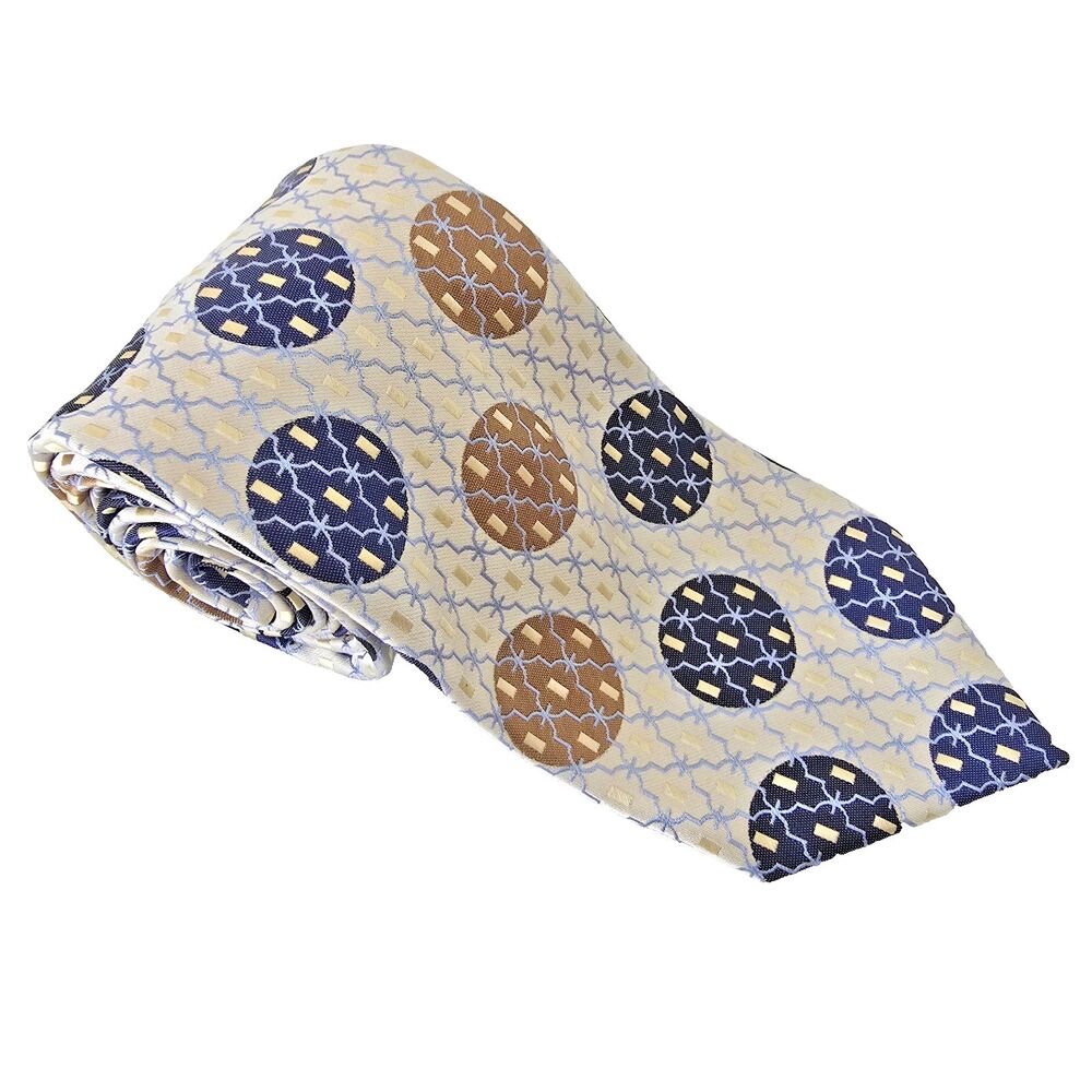 Karl Knox Stunning 100% Microfiber Tie, Silver, Blue & Bronze‎